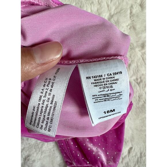 Habitual Baby Girls Pink Glitter Velvet Jogger Pants Size 18M - Picture 3 of 5